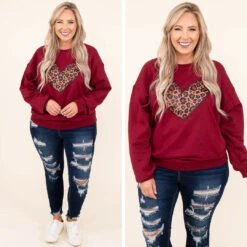 Leopard Heart Sweatshirt, Garnet -Beyond Basics 10 b1d24c5d 9056 423b 8005 fb2c60d59490