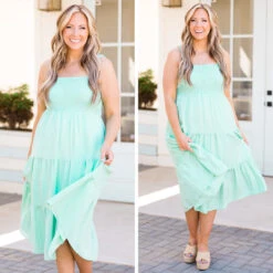 Meet Me By The Azaleas Dress, Light Mint -Beyond Basics 12 fb320ef7 fcec 4025 9df8 12bab53647d7