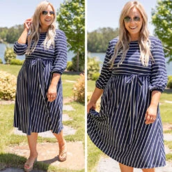 Holding Hands On The Boardwalk Dress, Navy -Beyond Basics 14 19dbc7ef 840a 48f5 a1f7 898f31759f9a
