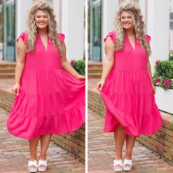 Wasting Your Time Midi Dress, Hot Pink -Beyond Basics 14 28fe5779 e8be 455a 95cd a157fab26dea