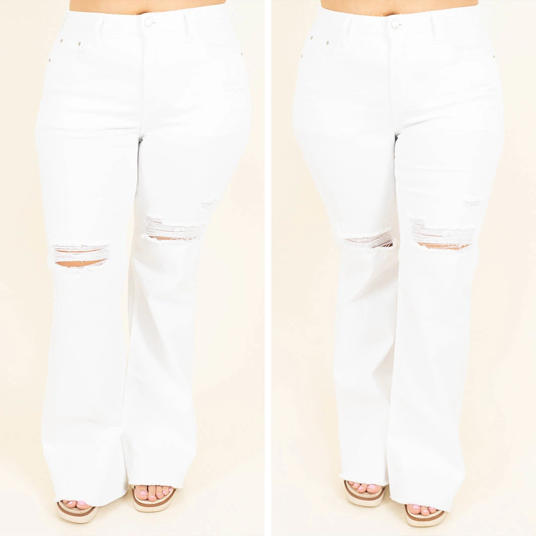 Snazzy Summer Jeans, White 8 Snazzy Summer Jeans, White - Image 6