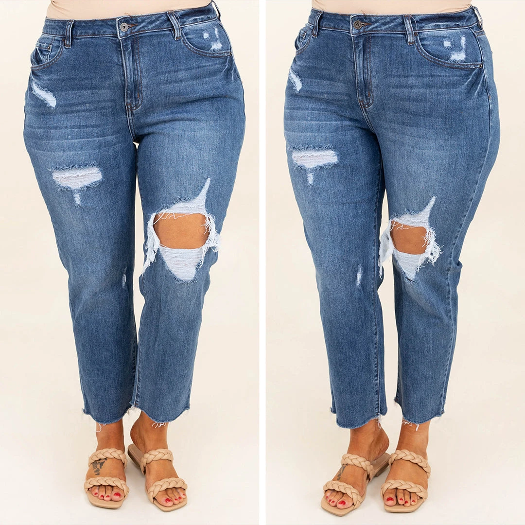 Too Busy Slaying Mom Jeans, Dark Wash 8 Too Busy Slaying Mom Jeans, Dark Wash - Image 6