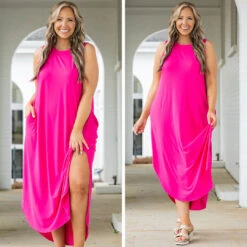 Simple Truths Midi Dress, Fuchsia -Beyond Basics 19 c8abcf03 5f7c 4d0b a98a d8d0a939bbba