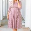 Holding Hands On The Boardwalk Dress, Mauve -Beyond Basics 1B0A8518 EDIT