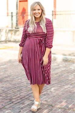 Holding Hands On The Boardwalk Dress, Wine -Beyond Basics 1B7A7231 Edit