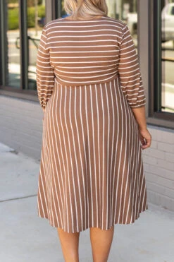 Holding Hands On The Boardwalk Dress, Taupe -Beyond Basics 1B7A8767