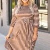 Holding Hands On The Boardwalk Dress, Taupe -Beyond Basics 1B7A8774