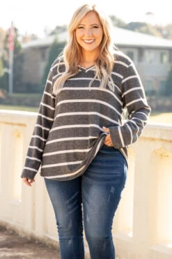 Come And Enjoy Top, Charcoal