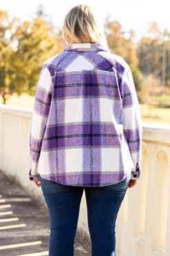 Pretty Girl Anthem Shirt Jacket, Violet -Beyond Basics 1I5A8322