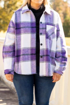 Pretty Girl Anthem Shirt Jacket, Violet -Beyond Basics 1I5A8323 Edit