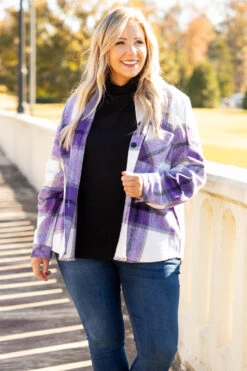 Pretty Girl Anthem Shirt Jacket, Violet
