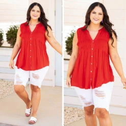 A Summer To Remember Top, Tomato Red -Beyond Basics 1 945d4240 ddcc 48cf 91ca 62a451bd6e39