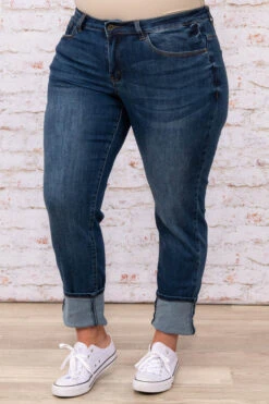 Hold Please Boyfriend Jeans, Dark Wash -Beyond Basics 2 24Kim 303