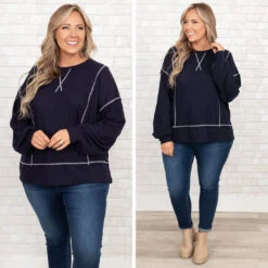 Lady May Top, Navy -Beyond Basics 2 19d333ca 23bb 4710 96dd cc8d318dfd23