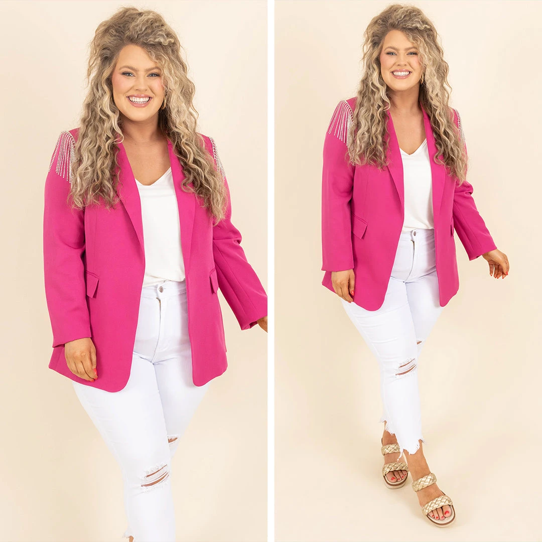 Glam And Glitz Blazer, Hot Pink 9 Glam And Glitz Blazer, Hot Pink - Image 7
