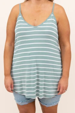 Toes In The Sand Tank, Light Green-Ivory -Beyond Basics 4 20 6900