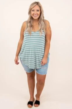 Toes In The Sand Tank, Light Green-Ivory -Beyond Basics 4 20 6901