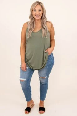 Warm From The Sun Tank, Light Olive -Beyond Basics 4 28 7639