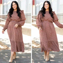 Garden Of My Dreams Dress, Brown -Beyond Basics 4 54961693 84cf 4d6a 81ef 07d055107b2b