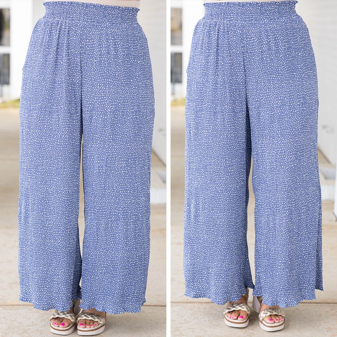 Cute And Comfortable Pants, Blue Dotted 9 Cute And Comfortable Pants, Blue Dotted - Image 7