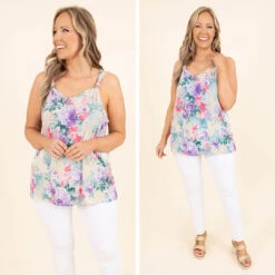 Floral Fancy Tank, Ivory-Neon Pink -Beyond Basics 4 f908a43c 0361 4018 b7f4 b36f76ed6e8f