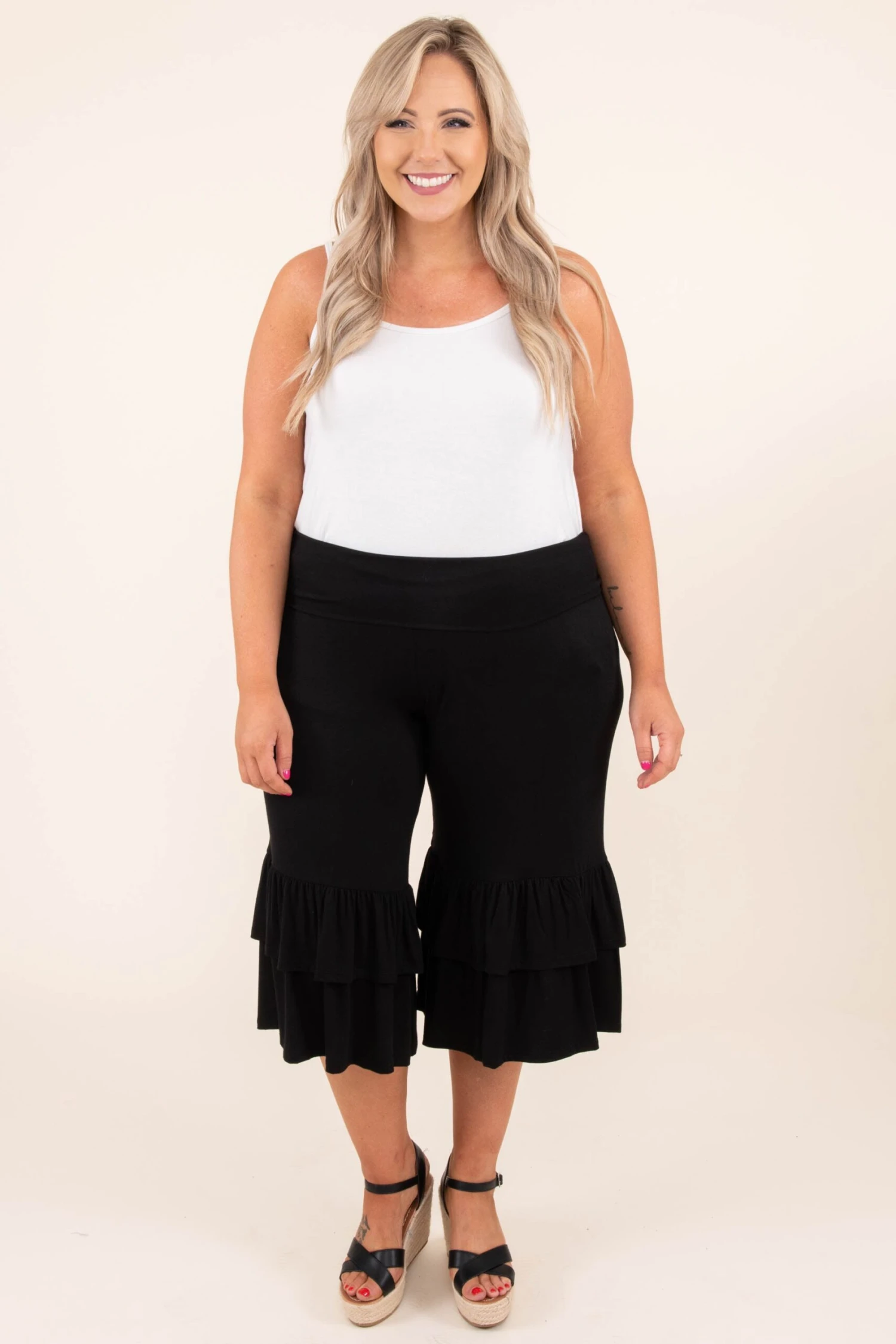 Sass And Flare Capris, Black 6 Sass And Flare Capris, Black - Image 4