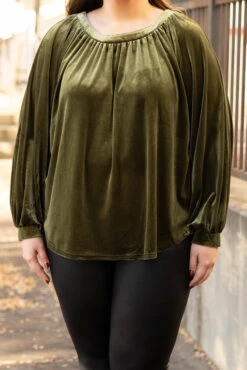 Sweet Velvet Top, Olive -Beyond Basics 5E1A0348 Edit