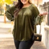 Sweet Velvet Top, Olive -Beyond Basics 5E1A0352 Edit