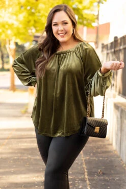 Sweet Velvet Top, Olive
