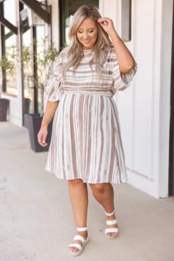 Tea Has Been Spilled Midi Dress, Mocha -Beyond Basics 5E1A1989 Edit