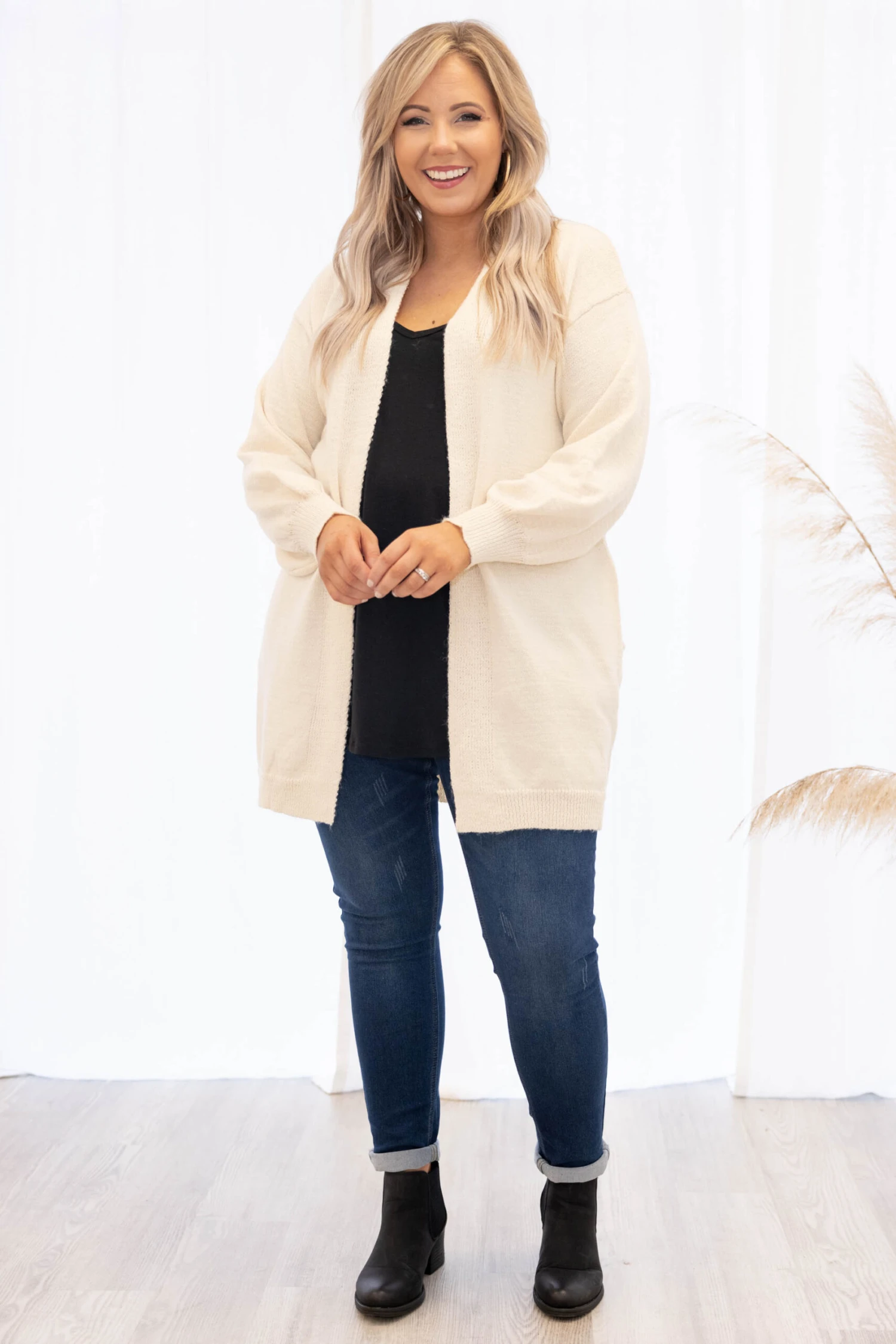 Pumpkin Patch Cardigan, Ivory 4 Pumpkin Patch Cardigan, Ivory - Image 2