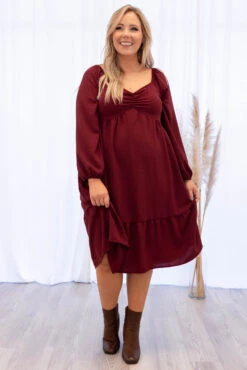 Back Where It Started Dress, Wine 9 Back Where It Started Dress, Wine -Beyond Basics 5E1A3271