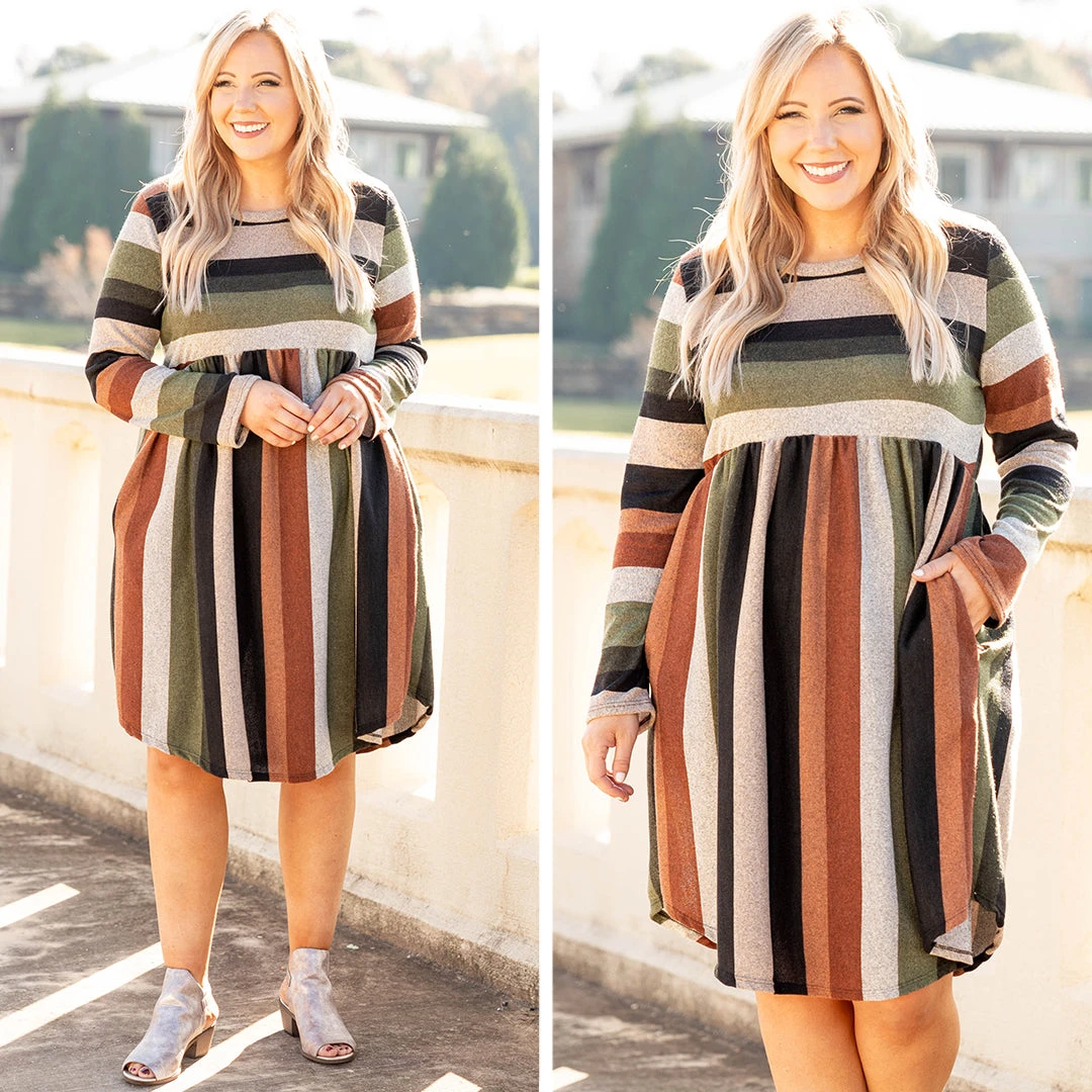 Thinking Of The Past Dress, Olive-Black 8 Thinking Of The Past Dress, Olive-Black - Image 6