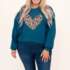 Leopard Heart Sweatshirt, Blue 1 Leopard Heart Sweatshirt, Blue -Beyond Basics 8 17 13811 Edit