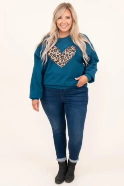 Leopard Heart Sweatshirt, Blue -Beyond Basics 8 17 13813 Edit
