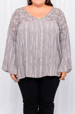 Don't Believe Everything You Hear Top, Charcoal -Beyond Basics 8 18 14056
