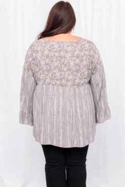 Don't Believe Everything You Hear Top, Charcoal -Beyond Basics 8 18 14057