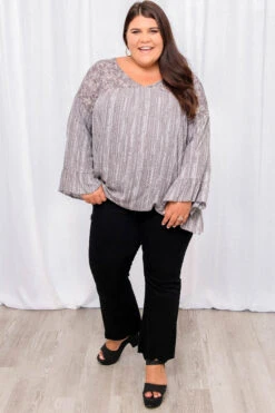 Don't Believe Everything You Hear Top, Charcoal -Beyond Basics 8 18 14060