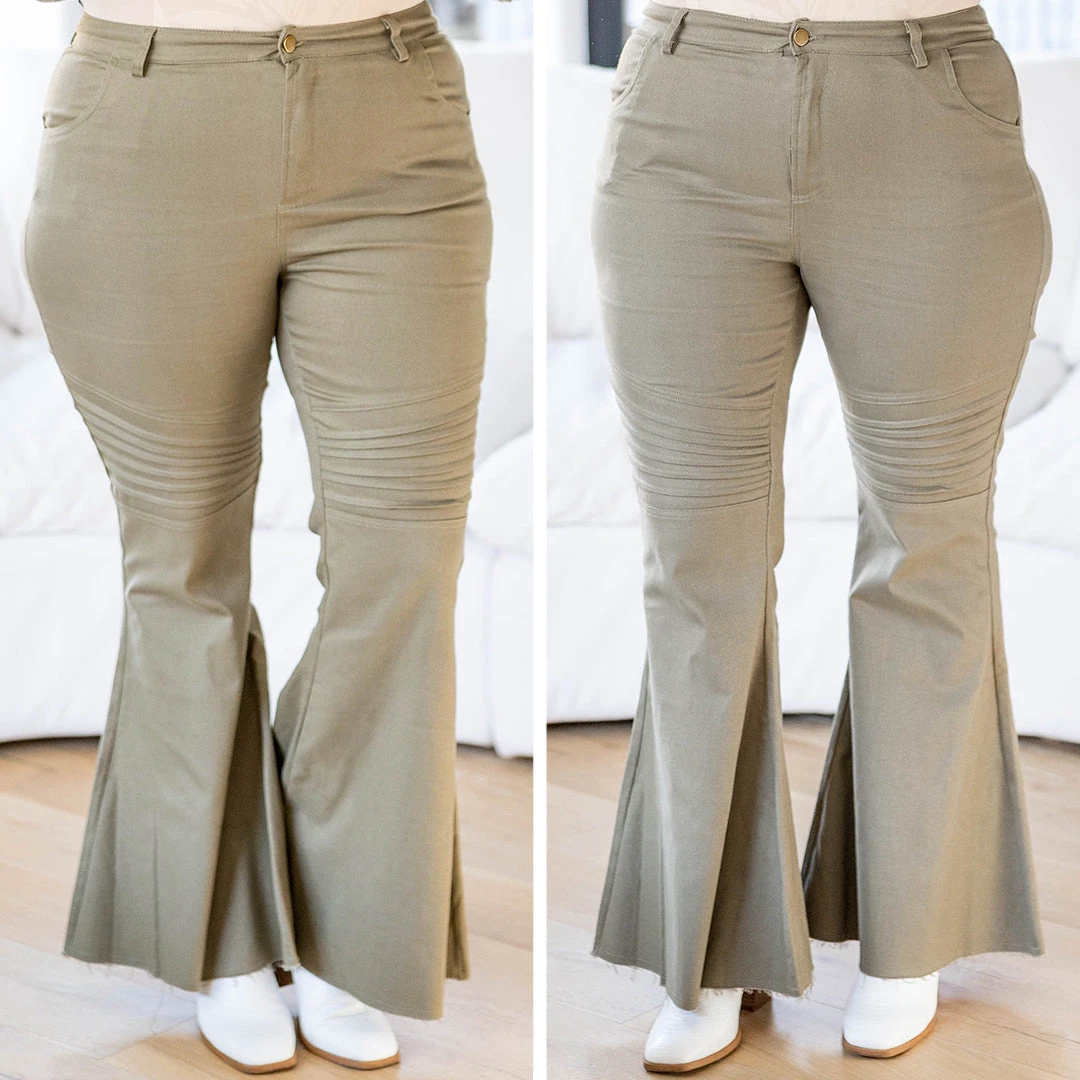 Meet Me In The Middle Bell Bottoms, Moss 8 Meet Me In The Middle Bell Bottoms, Moss - Image 6