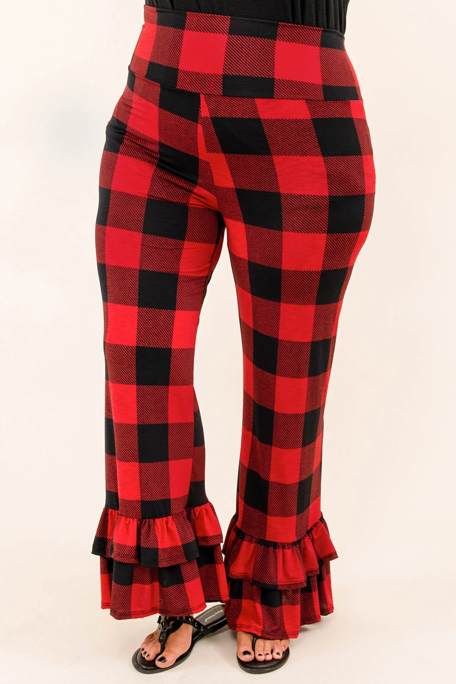 The Big Flare Pants, Black-Red 3 The Big Flare Pants, Black-Red