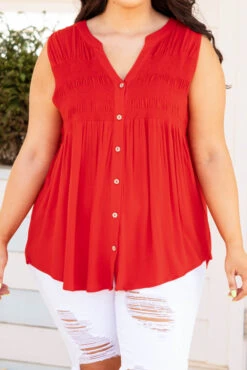 A Summer To Remember Top, Tomato Red -Beyond Basics ASummerToRememberTop TomatoRed 9325