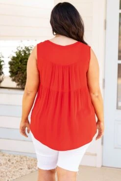 A Summer To Remember Top, Tomato Red -Beyond Basics ASummerToRememberTop TomatoRed 9326