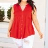 A Summer To Remember Top, Tomato Red -Beyond Basics ASummerToRememberTop TomatoRed 9327