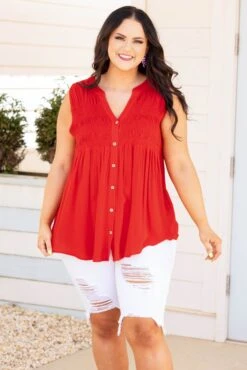 A Summer To Remember Top, Tomato Red