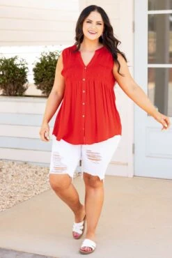 A Summer To Remember Top, Tomato Red -Beyond Basics ASummerToRememberTop TomatoRed 9328