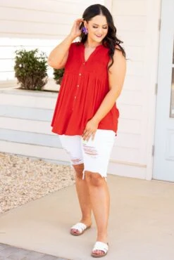 A Summer To Remember Top, Tomato Red -Beyond Basics ASummerToRememberTop TomatoRed 9329