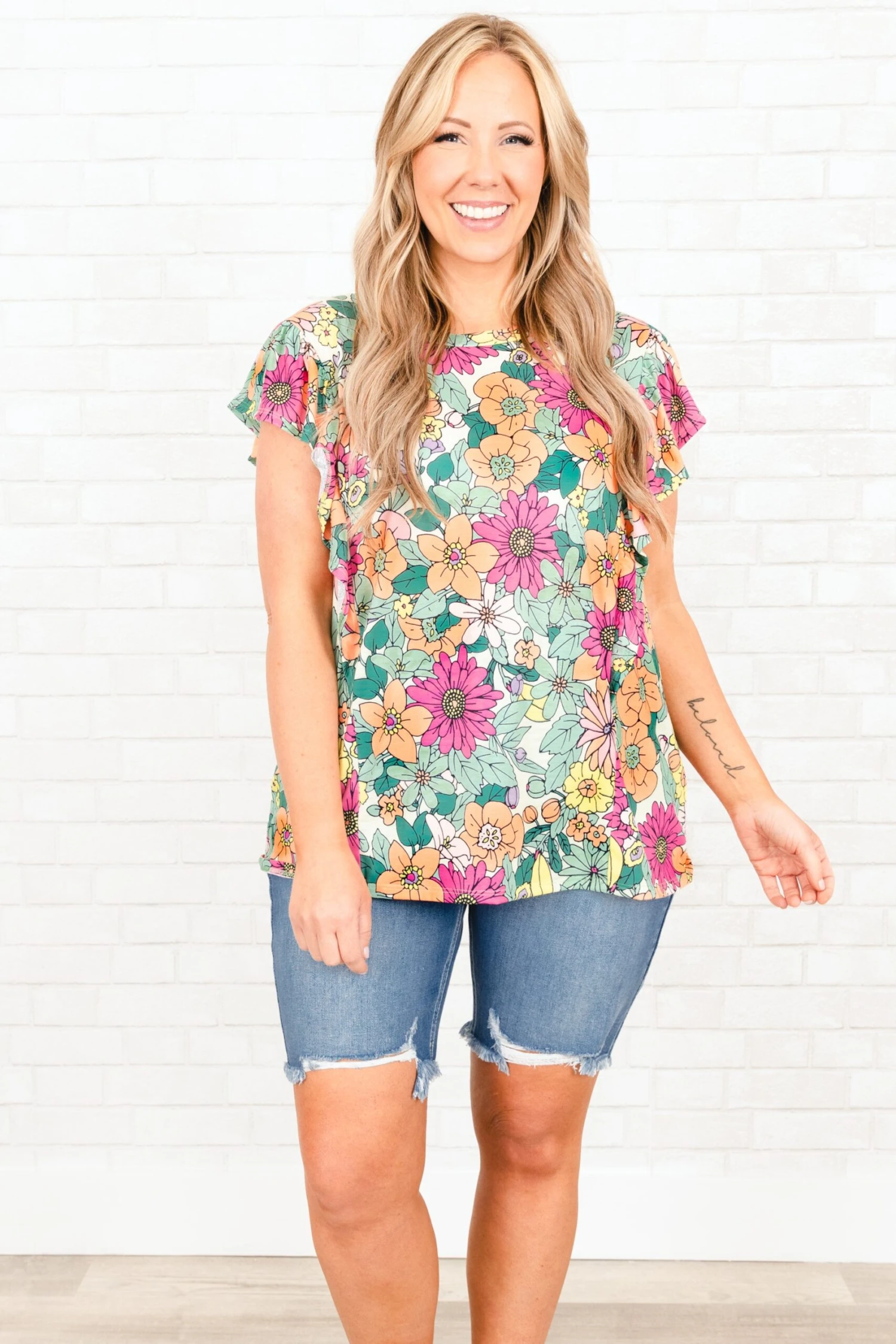 Always Adoring You Shorts, Light Wash 4 Always Adoring You Shorts, Light Wash - Image 2