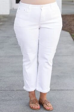 Always Loving Mom Jeans, White -Beyond Basics AlwaysLovingMomJeans White 8098