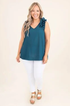 Borrowing You Top, Teal -Beyond Basics BorrowingYouTop Teal 3610