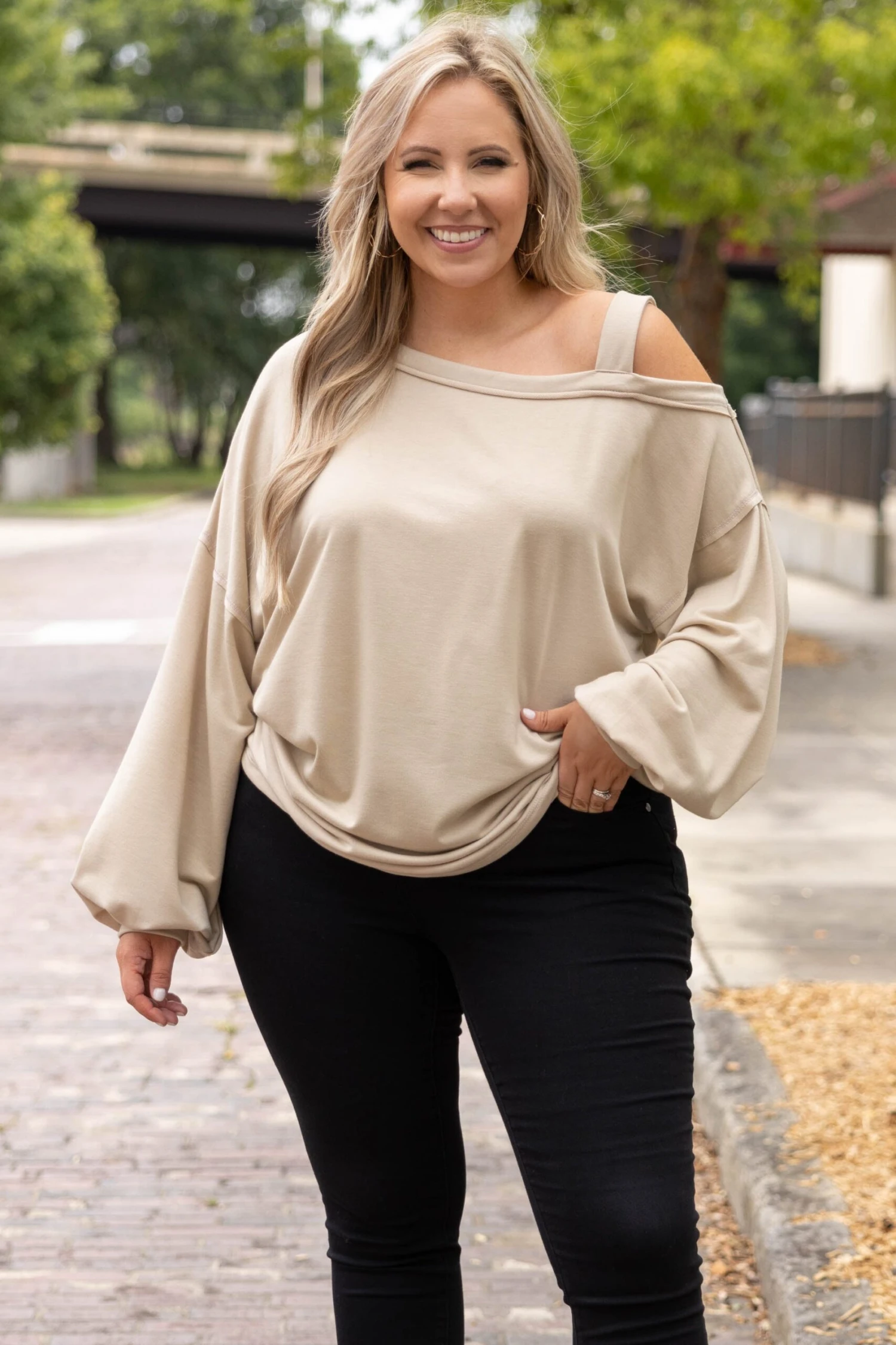 Bring On The Night Top, Taupe 3 Bring On The Night Top, Taupe